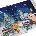 5D DIY teemantmaaling j&otilde;ulupuu teemanttikandid ristpistes hirve mosaiik multikas K&auml;sit&ouml;&ouml; uusaasta kingitus Full Round (20X30CM)