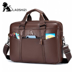 LAOSHIZI meeste nahast kott Kontorikotid meestele kott Meeste ehtsast nahast s&uuml;learvuti kotid Meeste kandekott portfell K&auml;ekott pruun