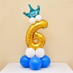 32-tolline 0-9 must kuldne sinine number &otilde;hupalli kroonnumbriga heeliumfooliumist &otilde;hupalliga beebi du&scaron;&scaron; s&uuml;nnip&auml;evapeo pulmadekooripallid