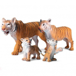 1/4 tk Lastele simuleeritud mood Solid Tiger Party Kodumudel Action Figuuridekoratsioon M&auml;nguasjade t&ouml;&ouml;laua ornament 4Pcs Tiger Set