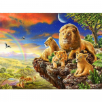 5D teemantmaal, t&auml;ispuuritud &uuml;mmargune loomapildid kividest Teemanttikandid L&otilde;vi mosaiik Kodukaunistus Full Round 20x30CM