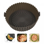 16,5 cm/6,5 tolline &otilde;hufrit&uuml;&uuml;ri vooder, korduvkasutatav silikoonist &otilde;hufrit&uuml;&uuml;ri pott, kergesti puhastatav &uuml;mmargune silikoonvooder 16.5cm tumehall v&auml;rv