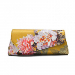 Johnature Ladies Clutch kotid Antiik Cheongsami kott Mitmek&uuml;lgsed vintage lilledega tr&uuml;kitud naiste &otilde;lakotid kollane