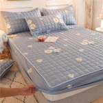Uus 100% puuvillasest riidest paksust tepitud madratsi kate King Queen voodikattega voodikaitse H&uuml;poallergeenne kattemadrats Pehme voodikate Mattress Cover 100x200cm sinine