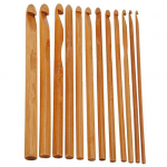 12 tk bambusest heegeln&otilde;elad 3mm-10mm l&otilde;ng k&auml;sit&ouml;&ouml;na valmistatud kudumisvarda puidust k&auml;epide