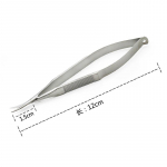 Mikroskoopilised k&auml;&auml;rid tangsond mikrokonksuga pintsetid 12 cm roostevabast terasest sondid Spekulaarid pintsetid flat handle curved tip