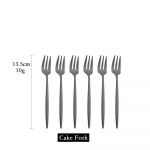 6 tk mini kahvlikomplekt puuviljakoogi suupiste jaoks roostevabast terasest tee puuviljakahvlite komplekt magustoidukahvli valge kullaga v&auml;ike salati kahvliga s&ouml;&ouml;gin&otilde;ud