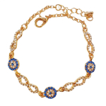 Les Tr&eacute;sors De Lily [R8072] - Disainer k&auml;ev&otilde;ru  Sissi  sinine valge kuld - 15x5 mm (l&otilde;pmatus) sinine