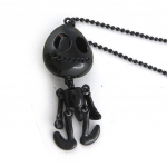 Les Tr&eacute;sors De Lily [R6998] - Must barokkne  Skull  kaelakee - 70 cm - 65x25 mm must