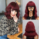 MERISIHAIR naiste moodne &otilde;lgade pikkusega naturaalne laineline lilla parukas tukkidega s&uuml;nteetilisest kiust l&uuml;hike igap&auml;evane Cosplay laineline parukas