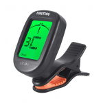 LINGTING LT-01 Mini Clip-On digitaalne elektrooniline tuuner 360 kraadi p&ouml;&ouml;ratav 2 taustvalgustusega LCD-ekraaniga must