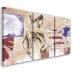 Kolmeosalise pildiga l&otilde;uenditr&uuml;kk Female Abstraction Beige 60x40 beež