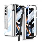 Kukumisvastased magnetiga kokkuklapitavad telefoni&uuml;mbrised Samsung Galaxy Z Fold 4 Fold4 5g Zfold3 Fold 3 Fold3 karastatud klaasist kilega aluse kate no pen must