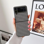 &Scaron;ikk ja elegantne nahast kameelia telefoni&uuml;mbris Samsung Galaxy Z Flip 3 Z Flip 4 jaoks koos kaasaskantava p&auml;rliga k&auml;ev&otilde;ru kaanega naiste t&uuml;druk For Samsung Z Flip 4