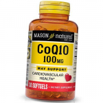 Koens&uuml;&uuml;m Q10, CoQ10 100, Mason Natural 30 geelkapslit (70529004) 30softgels