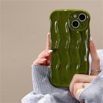 Korea esteetiline l&auml;ikiv Ripple lasertelefoni &uuml;mbris iPhone'ile 14 13 12 11 Pro Max Cute Plain Wavey p&otilde;rutuskindel pehme tagakaas Funda For iPhone 11Pro Max