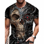 Uus suvine meeste moe T-s&auml;rk Personality Black Skull Printed Meeste T-s&auml;rk Top XS must