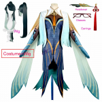 M&auml;ng Genshin Impact Cloud Retainer Cosplay kost&uuml;&uuml;m Parukas Anime Halloweeni pidu Naiste kleit Accesspries T&auml;ielik rollim&auml;ngu &uuml;likond Costume Wig-L&Genshin Impact