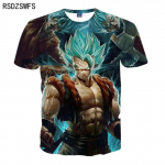 Uus multikas Harajuku T-s&auml;rk Suvine Meeste Mood vabaaja 3D Printimine Goku Anime Suvemood l&uuml;hikeste varrukatega top M