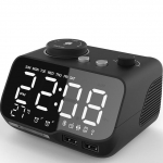 Digitaalne &auml;ratuskell Bluetooth-k&otilde;lar Fm-raadio Temperatuur edasil&uuml;kkamine Heleduse dimmer Magamistoa Unetaimer Voodipoolne &auml;ratuskell valge