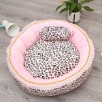 Printsessi koera kassi voodi Pink Leopard Lemmikloomamaja magamiskott Koera voodi padjaga Kutsikapadja Kennel Diivan 40cm