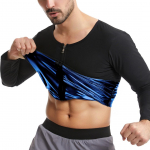 Saunakost&uuml;&uuml;m Meestele Dressijope pikkade varrukatega t&otilde;mblukuga s&auml;rk Treenings&auml;rgi Kuumuse p&uuml;&uuml;dmine Salendav Kujundusr&otilde;ivad Tankid Sportlik dressipluus V&ouml;&ouml;koha treener Body Shaper M sinine/must