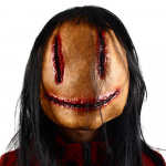 Verine &otilde;udusfilm hirmutav naeratusmask Pikad juuksed Halloweeni &otilde;udusmaski mask Rollim&auml;ng Trikk-kost&uuml;&uuml;mirekvisiidid merevaigukollane