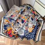 Kvaliteetsed luksuslikud siidist sallid peapael Sallid kaelasall naistele kett siidist sall naiste dekoratiivne sall 90*90cm sinine