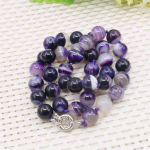 10 mm &uuml;mmargune lilla triibuline ahhaat Oon&uuml;ksist kaelakee looduslikust kivist k&auml;sitsi valmistatud DIY naiste k&auml;sitsi valmistatud kaelariided ehete valmistamiseks 10mm