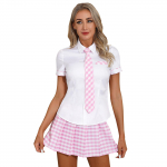Jaapani koolivormi moodne plisseeritud seelikuga s&auml;rgid lipsuga Cosplay t&uuml;drukute &uuml;likonna jaoks 4XL