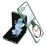 Flip 5 galvaniseeritud l&auml;bipaistev magnetiline Magsafe telefoni&uuml;mbris Samsung Galaxy Z Flip 5 Flip 4 5G r&otilde;ngastatiivi p&otilde;rutuskindel kukkumisvastane kate Galaxy Z Flip 5 roheline