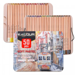 KALOUR Uued 50 t&uuml;kki Professionaalsed Pehmed Pastellpliiatsid Puit Nahatoonid Pastellv&auml;rvilised Pliiatsid Joonistamiseks Kool YSL 50PCS