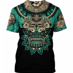 Suvine trend Harajuku Mehhiko asteekide Quetzon meeste vabaaja T-s&auml;rk T&auml;navamood Klassikaline retro O-kaelusega lahtine 3D prinditud top S