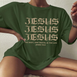 Jeesus Jeesus Jeesus Suurem&otilde;&otilde;duline T-s&auml;rk Christian faith Loose Tee Naiste vabaaja puuvillane Esteetiline suvises stiilis topp S must