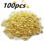 100 tk v&auml;ikesed kullast metallist terasest mini n&ouml;&ouml;pn&otilde;elad 100pcs 3.2cm kuld