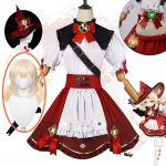 M&auml;ng Klee Blossoming Starlight Cosplay Kost&uuml;&uuml;m Uus nahk V&auml;ike n&otilde;id Klee Lolita naiste kost&uuml;&uuml;m L-(Costume+Wig)