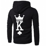 King Queen Crown Print Paar kapuutsid Armastajad vabaaja taskuga pusa kampsun, soe kapuutsiga pullover mantel 4XL