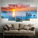 Seinakunst l&otilde;uendimaal HD-print Modulaarne raam merevaade 5 t&uuml;kki populaarne piltmaastik elutoa sisekujunduseks plakat ilma raamita 20x35cm*2 20x45cm*2 20x55cm*1