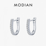 Modian Romantic selge tsirkoonkristallk&otilde;rvar&otilde;ngas 925 Sterling h&otilde;be U-kujuline s&auml;delev r&otilde;ngask&otilde;rvar&otilde;ngas naistele t&uuml;drukutele pulmaehted h&otilde;be