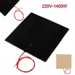 500 * 500 mm 220 V 1400 W silikoonist soojendusmatt printeri soojendusega voodi soojendamiseks must
