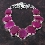Lihvitud Kashmiri rubiinist kaelakee 925 Sterling h&otilde;bedane kaelakee reguleeritav ketiga kaelakee K&auml;sitsi valmistatud v&auml;&auml;riskividest ehted kingitus tema stiilsele kaelakeele Adjustable With18 Inches