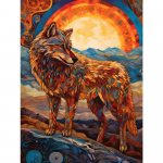 Teemantmaal T&auml;ielik puurkunst Lion Animal Round Teemantmaal K&auml;sitsi valmistatud Lotus Teema Teemantmosaiikmaal Kodukaunistus Full Round 25X37.5CM