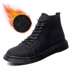 Ehtsast nahast meeste saapad S&uuml;gistalvised poolsaapad meeste kingad 46 must