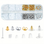 12 stiili 600 tk K&otilde;rvar&otilde;ngaste seljatoed naastudele, l&auml;bipaistvast plastikust k&otilde;rvar&otilde;ngad metallist kummist silikoonist k&otilde;rvar&otilde;nga seljad komplektid kalakonksu jaoks k&otilde;rvar&otilde;nga n&ouml;&ouml;pn&otilde;elad. 600PCS