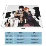 Osamu Dazai Chuuya Nakahara kootud tekk Bungou hulkuvad koerad Anime Fuzzy Throw tekk voodipesu diivan &Uuml;limalt pehmed soojad voodikatted 75x100cm 30x40in