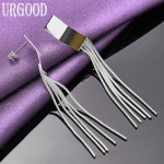 925 Sterling h&otilde;bedane keti ripatsk&otilde;rvar&otilde;ngad kingituseks moeehted 7.20*0.70cm