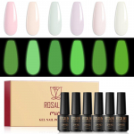 ROSALIND 48TK geellaki komplekt, 45 v&auml;rvi geelk&uuml;&uuml;ned kogu hooaja must roosa valge geellakk aluspinnaga matt pealislakiga manik&uuml;&uuml;ri kingitused