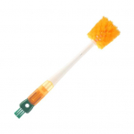 Silikoonist viis-&uuml;hes pudelihari Nailonist harjastega rippumisauk, pikk k&auml;epide 360 ​​kraadi p&ouml;&ouml;rlev beebiluti tassi puhastushari k&ouml;&ouml;gividin oranž