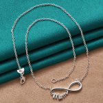 URMYLADY 925 h&otilde;bedane MOM v&otilde;luripats, &otilde;huke ketiga kaelakee naistele, t&uuml;drukutele, moeehted 45cm