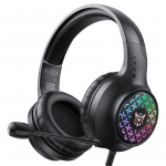 ONIKUMA 3,5 mm USB juhtmega m&auml;nguk&otilde;rvaklapid 40 mm suure draiviga peakomplekt RGB HD m&uuml;rasummutusmikrofon, mis &uuml;hildub arvuti s&uuml;learvutiga must
